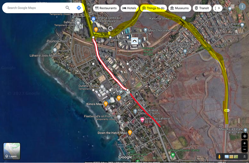 Lahaina accessible areas map